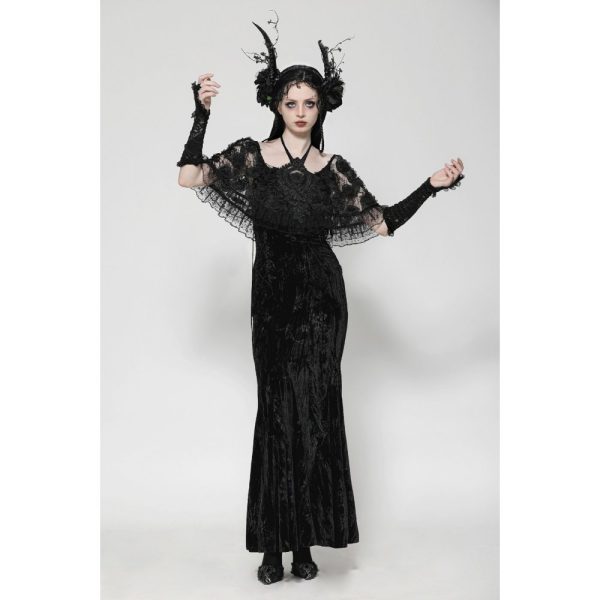 Dark In Love Dusk Sanctum Bardot Mermaid-Style Gothic Dress