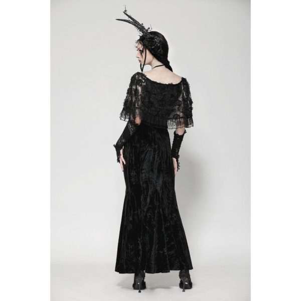 Dark In Love Dusk Sanctum Bardot Mermaid-Style Gothic Dress