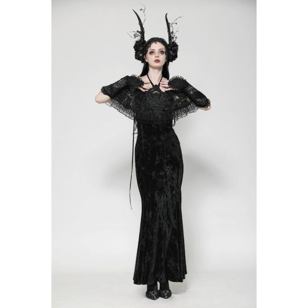 Dark In Love Dusk Sanctum Bardot Mermaid-Style Gothic Dress