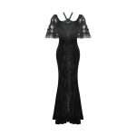 Dark In Love Dusk Sanctum Bardot Mermaid-Style Gothic Dress