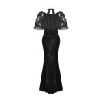 Dark In Love Dusk Sanctum Bardot Mermaid-Style Gothic Dress