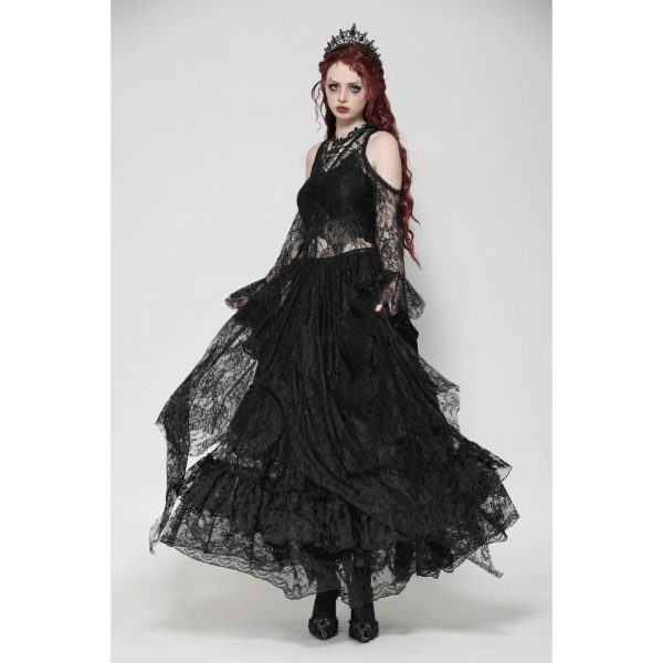 Dark In Love Eldrene Off Shoulder Lace Gothic Dress