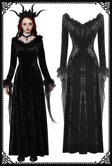 Dark In Love Demona Bell Sleeve Velvet Dress