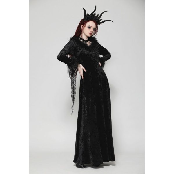 Dark In Love Demona Bell Sleeve Velvet Dress