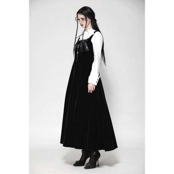 Dark In Love Necrovest Gothic Dungaree Long Dress