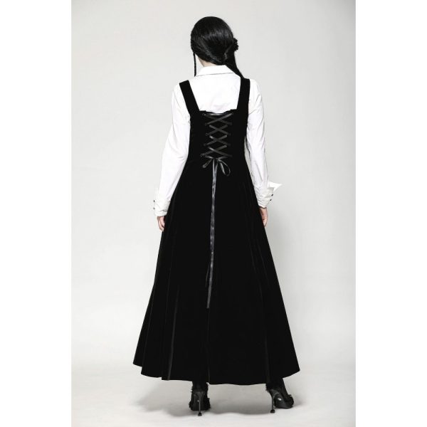 Dark In Love Necrovest Gothic Dungaree Long Dress