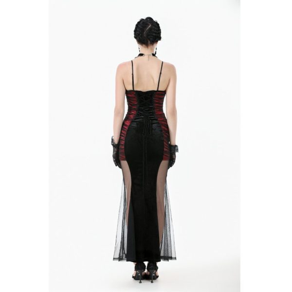 Dark In Love Velvet Dream Red & Black Bodycon Gothic Dress