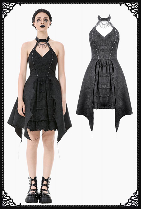 Dark In Love Aile Nocturne Bat Wing Skater Gothic Dress