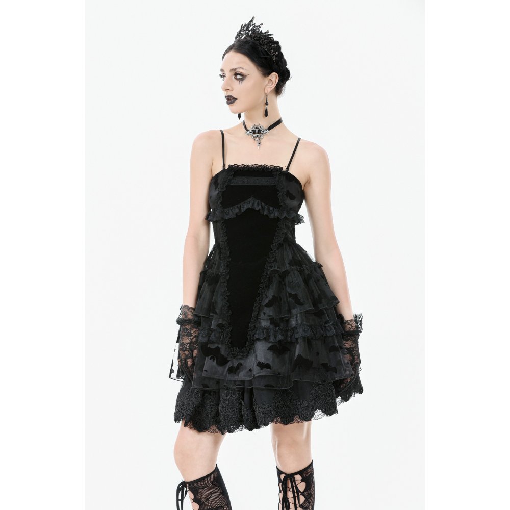 Dark In Love Baby Bat Gothic Ruffle Dress