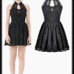 Dark In Love Crucifix Bloom Gothic Skater Dress