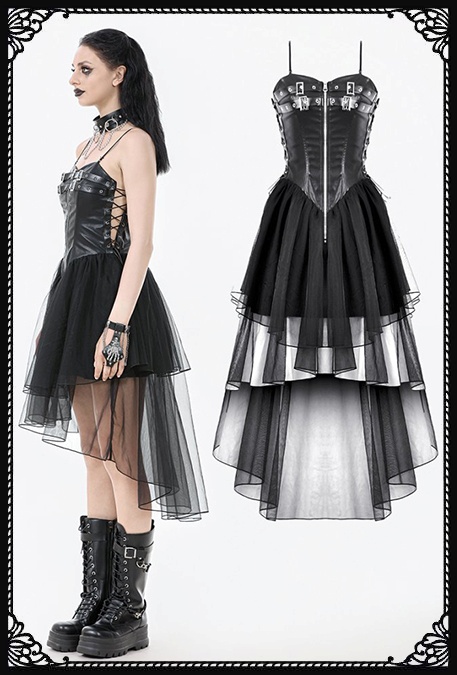 Dark In Love Morrigan PU Zip & Buckle Dress