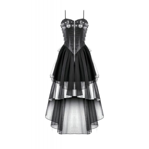 Dark In Love Morrigan PU Zip & Buckle Dress