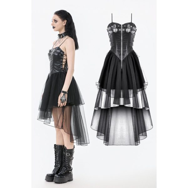 Dark In Love Morrigan PU Zip & Buckle Dress