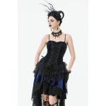 Dark In Love Midnight Devour Blue Lace Velvet Gothic Dress