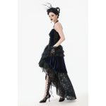 Dark In Love Midnight Devour Blue Lace Velvet Gothic Dress