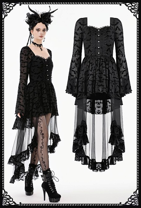 Dark In Love Sorelle Bat Print Dress