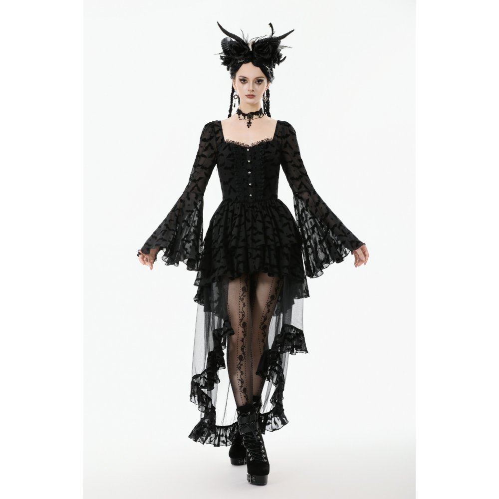 Dark In Love Sorelle Bat Print Dress