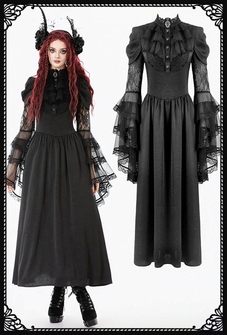 Dark In Love Dollyvine Ruffle Gothic Dress
