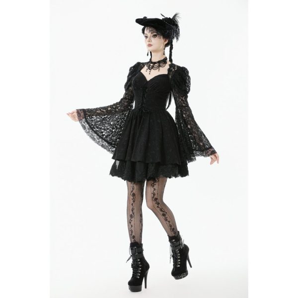Dark In Love Kaira Long Sleeve Black Gothic Dress