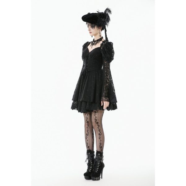Dark In Love Kaira Long Sleeve Black Gothic Dress