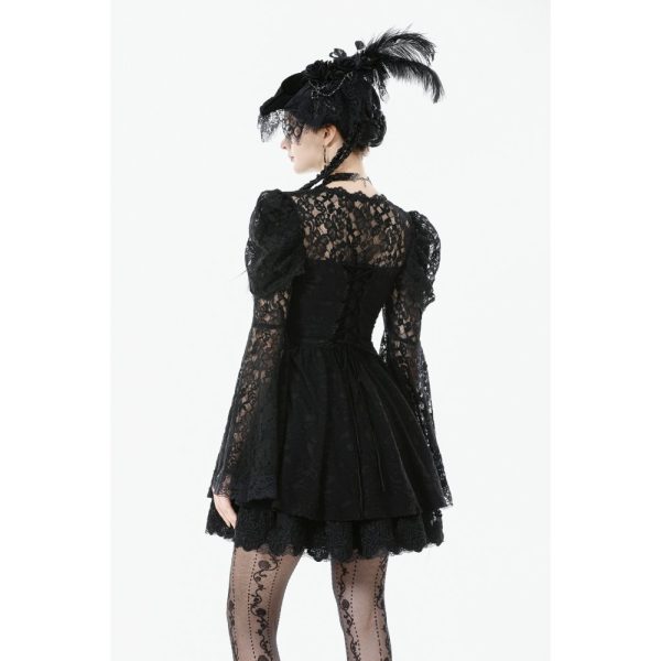 Dark In Love Kaira Long Sleeve Black Gothic Dress