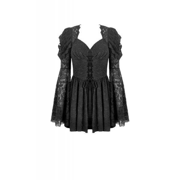 Dark In Love Kaira Long Sleeve Black Gothic Dress