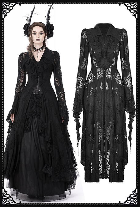 Dark In Love Amara Lace Bell Sheeves Long Cardigan