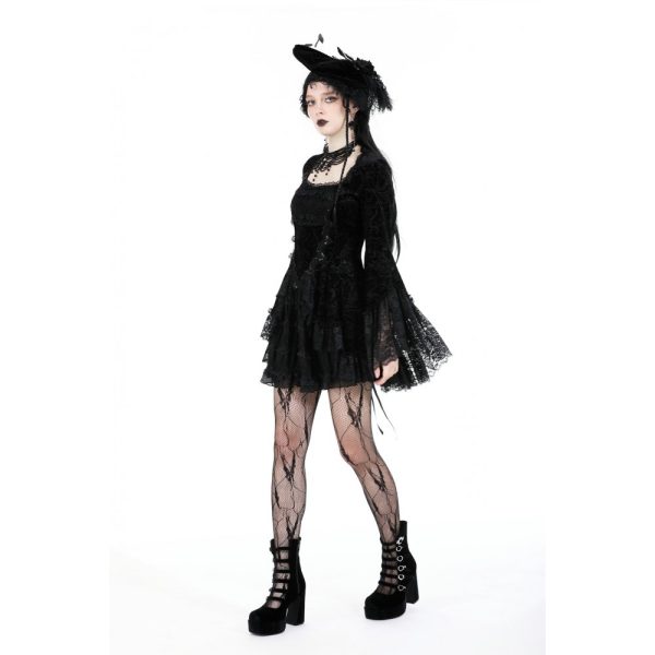 Dark In Love Kassandra Gothic Velvet Ruffle Dress