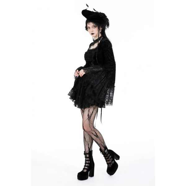 Dark In Love Kassandra Gothic Velvet Ruffle Dress