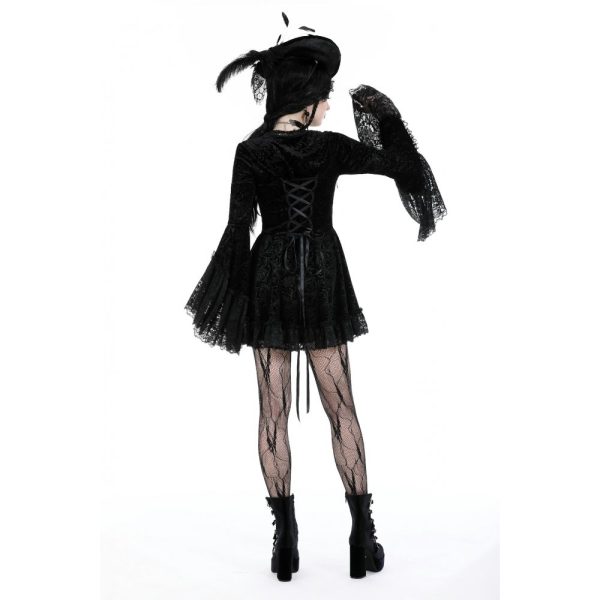Dark In Love Kassandra Gothic Velvet Ruffle Dress
