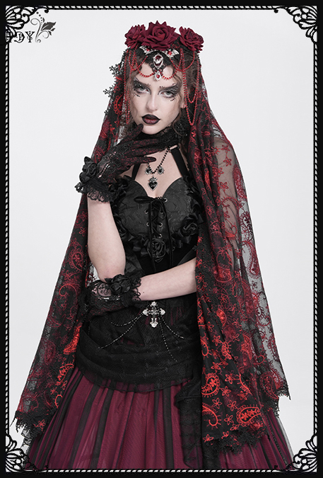 Eva Lady Rosita Red Gothic Veil