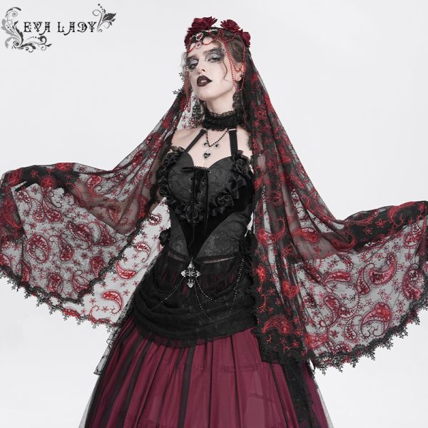 Eva Lady Rosita Red Gothic Veil