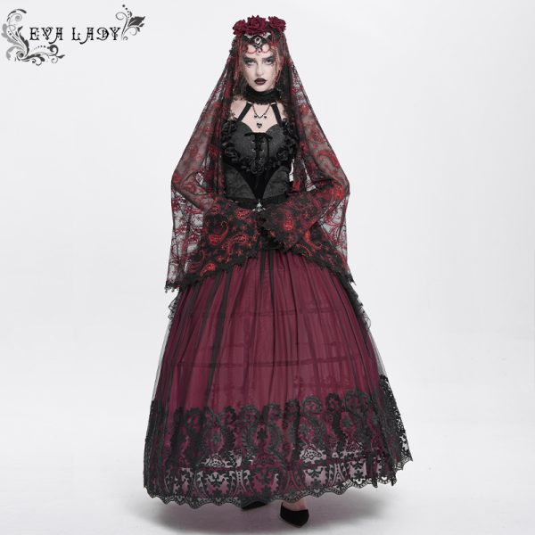 Eva Lady Rosita Red Gothic Veil