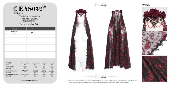 Eva Lady Rosita Red Gothic Veil