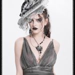 Eva Lady Magara White & Grey Feather Tilt Hat