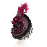 Eva Lady Magara Black & Red Feather Tilt Hat