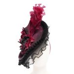 Eva Lady Magara Black & Red Feather Tilt Hat