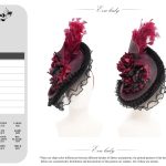 Eva Lady Magara Black & Red Feather Tilt Hat