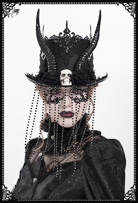 Eva Lady Dark Master Top Hat With Horns