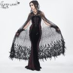 Eva Lady Hearteater Long Feather Cape