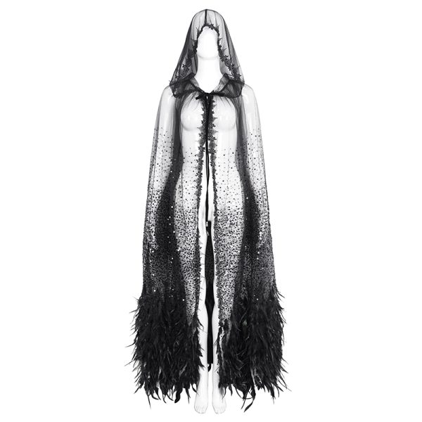 Eva Lady Hearteater Long Feather Cape