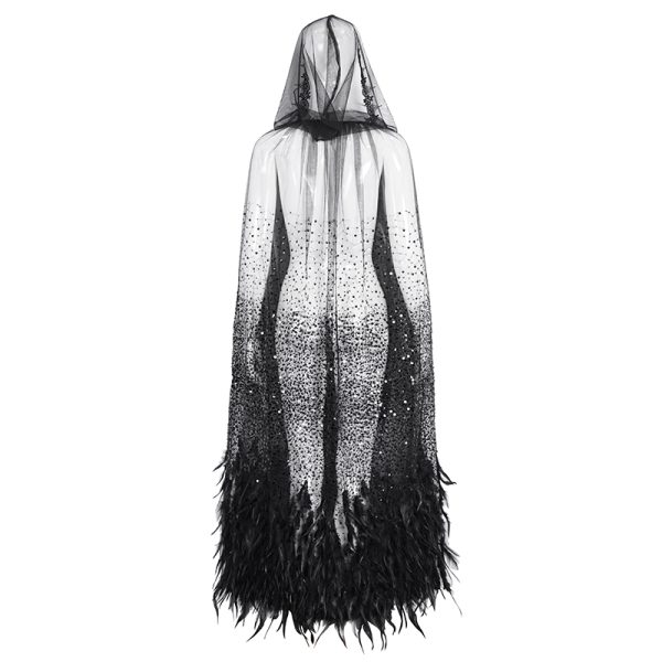 Eva Lady Hearteater Long Feather Cape