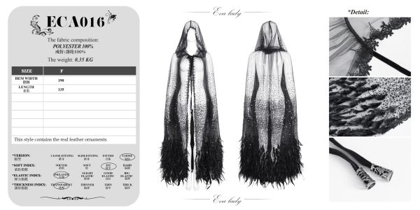 Eva Lady Hearteater Long Feather Cape