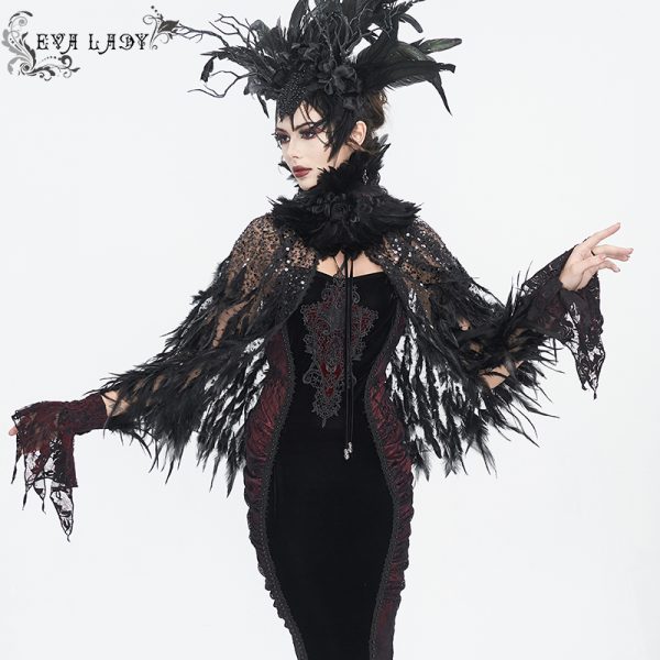 Eva Lady Hearteater Short Feather Cape
