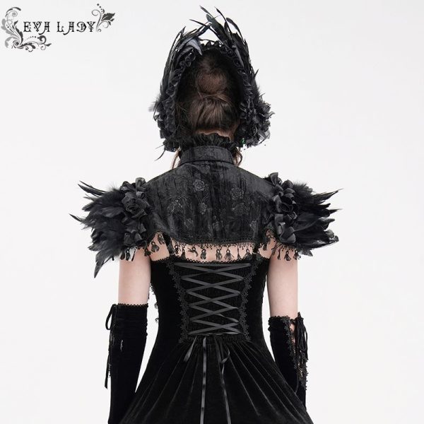 Eva Lady Wicca Roses Feather Bolero/ Small Cape