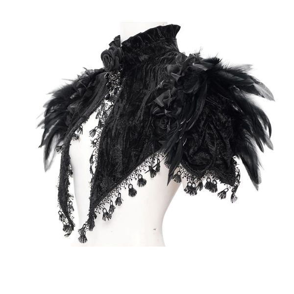 Eva Lady Wicca Roses Feather Bolero/ Small Cape