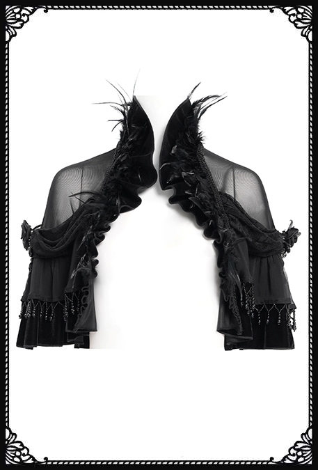 Eva Lady Deadly Kiss Sheer Bolero With Feathers