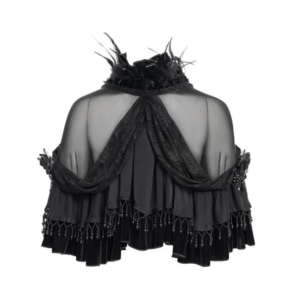 Eva Lady Deadly Kiss Sheer Bolero With Feathers