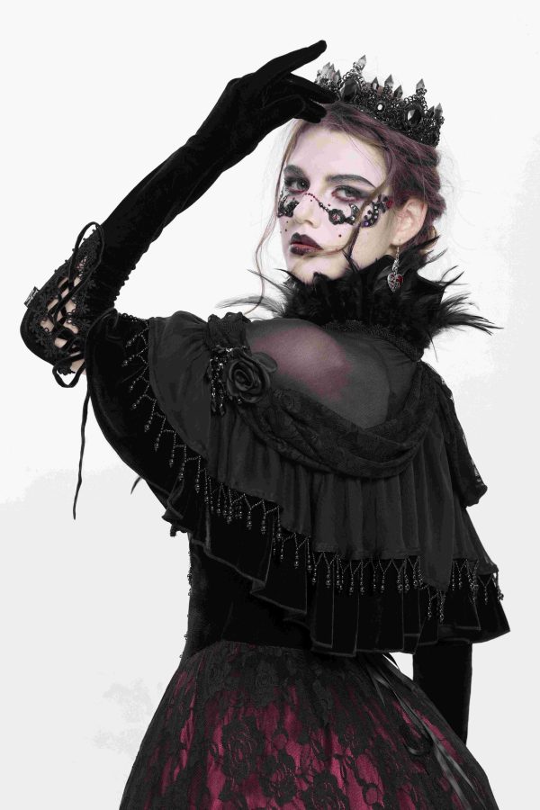 Eva Lady Deadly Kiss Sheer Bolero With Feathers