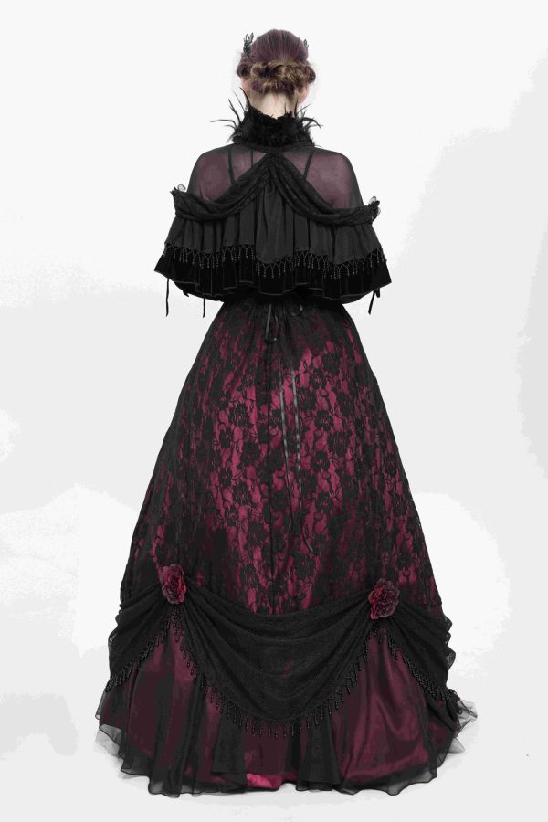 Eva Lady Deadly Kiss Sheer Bolero With Feathers